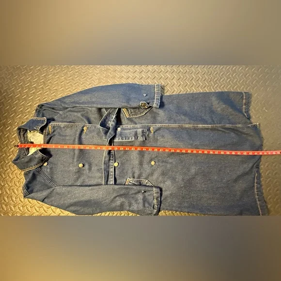 Universal Thread Blue Denim Trench Coat - Picture 8 of 9